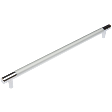 Maner aluminiu cilindric D12, 256 mm crom/satin argint