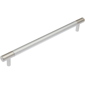 Maner aluminiu cilindric D12, 192 mm satin/satin argint
