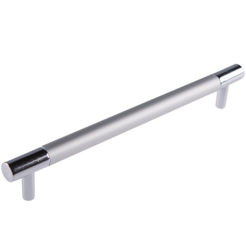Maner aluminiu cilindric D12, 160 mm crom / satin argint
