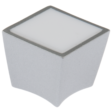 Buton cu insertie Arma BR 172, metal, 25 x 30 mm, satin argint,  alb