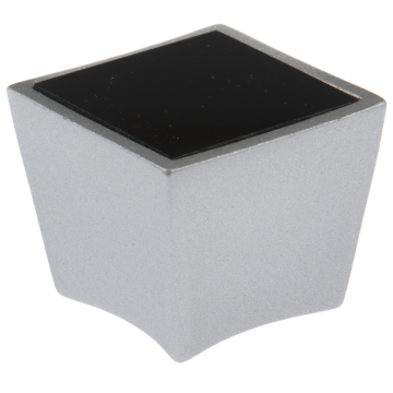 Buton cu insertie Arma BR 172, metal, 25 x 30 mm, satin argint,  negru