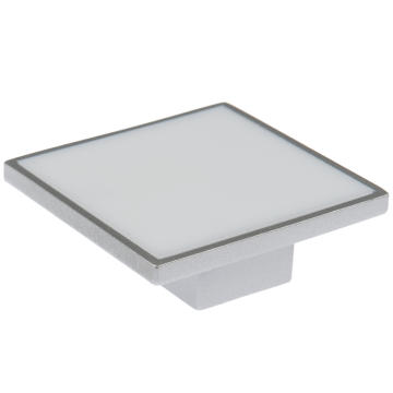 Buton cu insertie Arma BR 172, metal, 25 x 32 mm, satin argint - alb