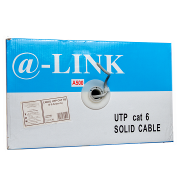 Cablu UTP cat6 ICME Ecab, 4 perechi, 24 AWG, nemufat, rola 305 m