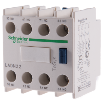 Bloc de contacte auxiliare TeSys D, Schneider LADN22, 2NO+2NC, borne cu cleme cu surub