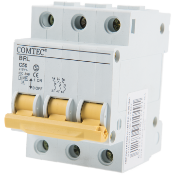Intrerupator automat BRL 6kA MCB, Comtec 3P, 50A