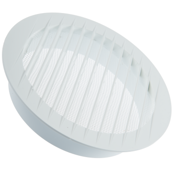 Grila ventilatie circulara cu plasa de insecte Dospel KRO 150, ABS, 150 mm, alb