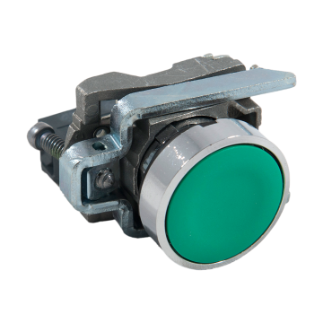 Buton verde metalic cu revenire Schneider xB4BA31, pozitie 1NO, montaj incastrat