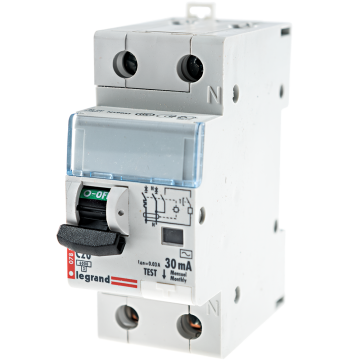 Disjunctor diferential DX3 6000 10kA Legrand 411003, P+N, 20A 30mA
