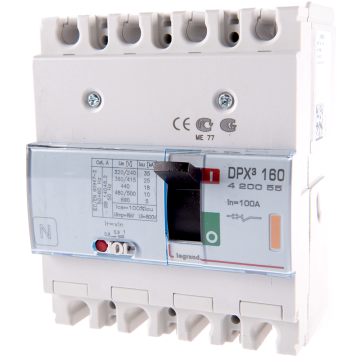 Disjunctor DPX3 25000 Legrand 420055, 4P, 100A