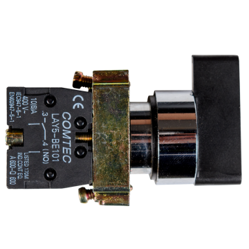 Comutator selector Comtec, maneta lunga, pozitie 1-0-2 cu retinere, 3A, 600 V