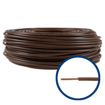 Cablu electric FY (H07V-U) 6 mmp, izolatie PVC, maro