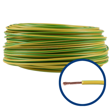 Cablu electric MYF (H05V-K) 4 mmp, izolatie PVC, galben-verde