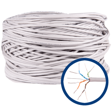 Cablu FTP cat5E ICME Ecab, 4 perechi, 24 AWG, nemufat, rola 305 m