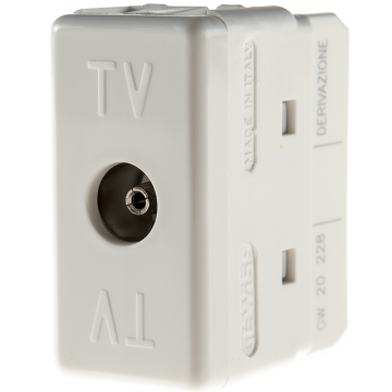 Priza TV System, Gewiss GW20228, 1 M, alb