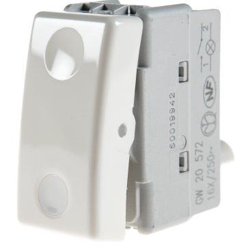 Intrerupator simplu cu LED Gewiss System GW20572, 1 M, alb