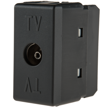 Priza tv System Gewiss GW21228, conector mama, 1M, negru