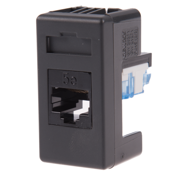 Priza date RJ45 UTP cat 5E System, Gewiss GW21271, 1 modul, negru