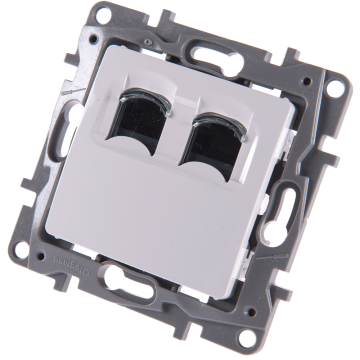 Priza dubla date RJ45 UTP cat 6 Niloe, Legrand 764574, alb