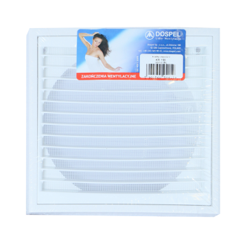 Grila ventilatie Dospel KR150, rectangulara, alb, diametru 149 mm