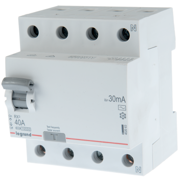Intrerupator diferential RX3 Legrand 402063, 4P, 40A, 30mA