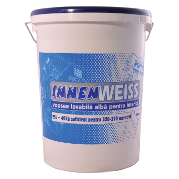 Vopsea lavabila interior Innenweiss, alb, 25 l