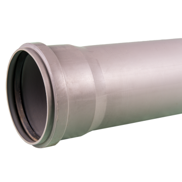 Tub PP Valrom, gri, diametru 110 mm, lungime 3 m