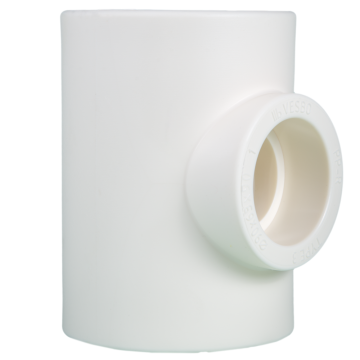 Teu redus PPR 90 mm Vesbo, 63 x 90 mm, filet interior, alb
