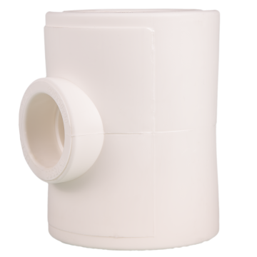 Teu redus PPR 90 mm Vesbo, 50 x 90 mm, filet interior, alb