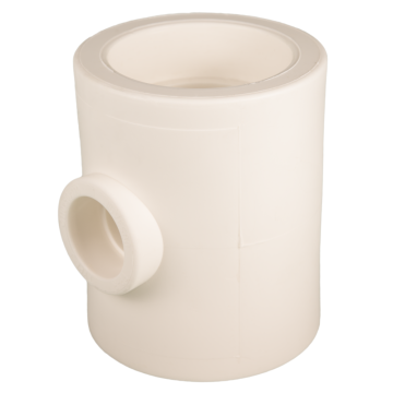 Teu redus PPR 110 mm Vesbo, 50 x 110 mm, filet interior, alb
