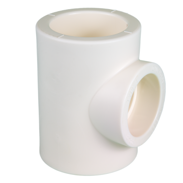Teu redus PPR 90 mm Vesbo, 75 x 90 mm, filet interior, alb