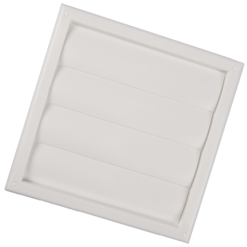 Grila jaluzele gravitationale Vents, PVC, alb, DN 125 mm, 186 x 186 mm