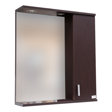 Oglinda baie Sanitop Kronos, MDF infoliate/PAL, wenge, 1 dulap, 60 x 13 x 67,7 cm