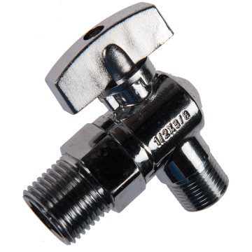 Robinet coltar cu ornament, alama, 1/2'' x 3/8''