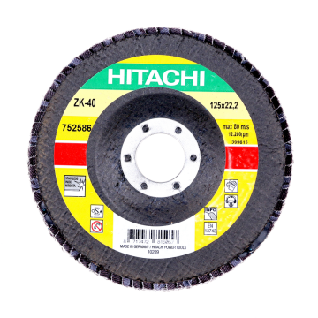 Disc lamelar, pentru inox / metale, Hikoki Proline 752586, 125 mm, granulatie 40
