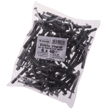 Diblu rapid Y cu surub, 6 x 40 mm, 100 buc/punga