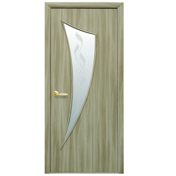 Usa interior celulara cu geam New Style Ecoveneer Parus, reversibila, MDF, cenusiu, toc fix, 200 x 70 x 3.4 cm