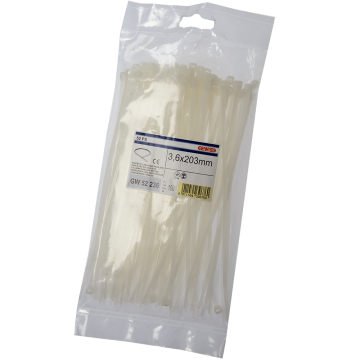 Colier PVC Gewiss GW52236, 203 x 3.5 mm, incolor, 100 bucati/set