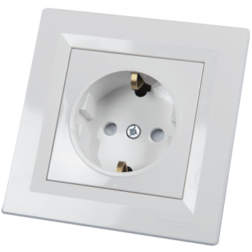 Priza Scheinder EPH2900221 Asfora, 2P+E, cu obturatoare
