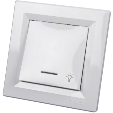 Intrerupator cu revenire si LED Asfora, Schneider EPH1800121, alb