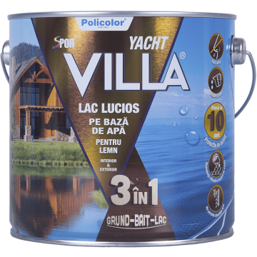 Lac pentru lemn Spor Villa Yacht, lucios, stejar, 2,5 L