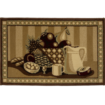Covor bucatarie Fresco 5023-211, polipropilena, model fructe maro, 50 x 80 cm