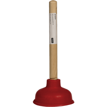 Pompa manuala pentru desfundare Wirquin, lemn-cauciuc, rosu, 11 cm
