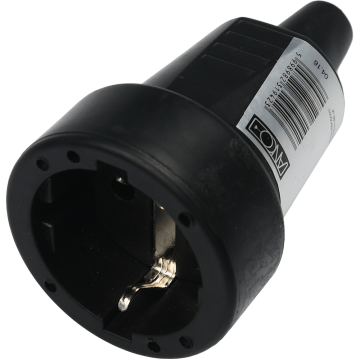 Cupla cu protectie, PVC, 16A, 250V, IP 20, negru