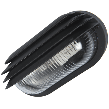 Lampa ovala din plastic, E27, 60W, IP44, negru