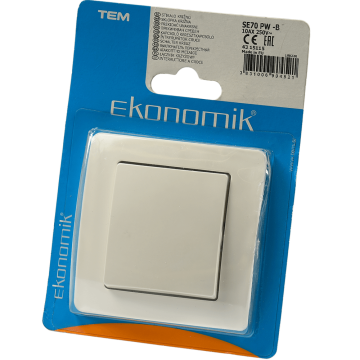 Intrerupator cruce TEM Ekonomik, alb, 10 A