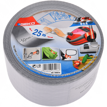 Banda adeziva textila, rezistenta la apa, gri, 50 mm x 25 m