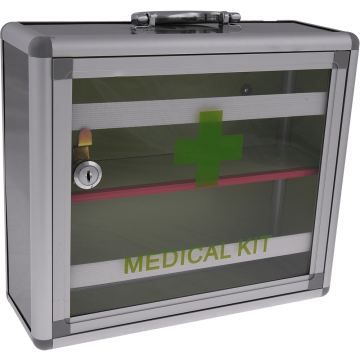 Cutie medicala Sanitec, 29 x 10 x 25 cm, gri