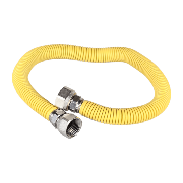 Racord pentru gaz, FI-FI, inox, galben, flexibil, 1/2, 50-100 cm
