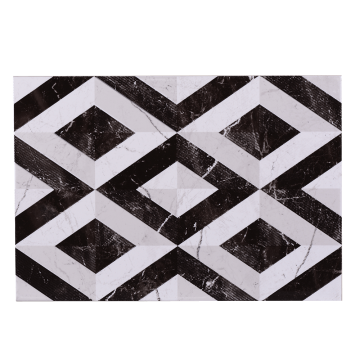 Faianta decorativa Pompei, finisaj estetic, alb si negru, model geometric, 27,5 x 40 cm