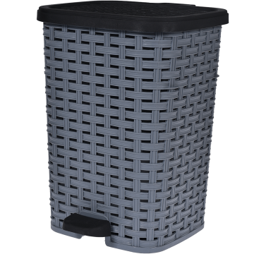 Cos de rufe cu pedala Inaplast, plastic, gri, 12 l, 25 x 26 x 34 cm